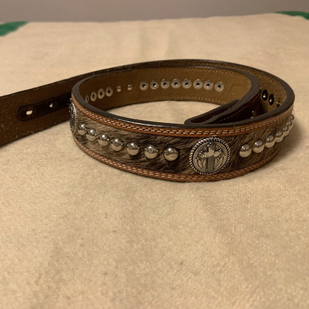 Larry Mahan Hair on Cowhide Belt Size 36